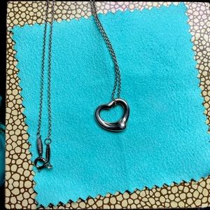 Tiffany & Co , 9 inch Open Heart Necklace